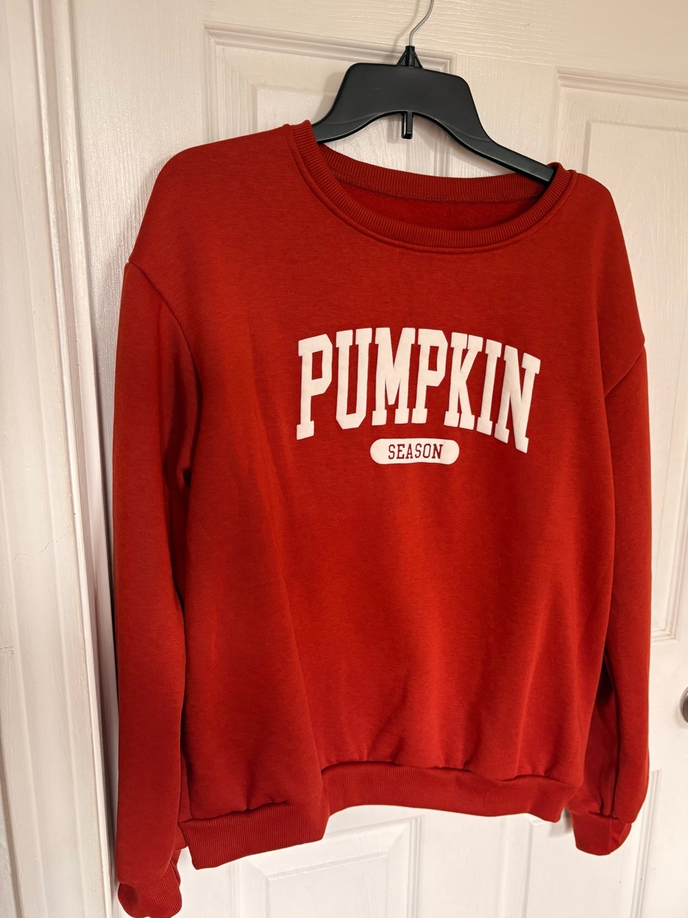 Women’s orange Crewneck Sweater with 'Pumpkin Season' Graphic